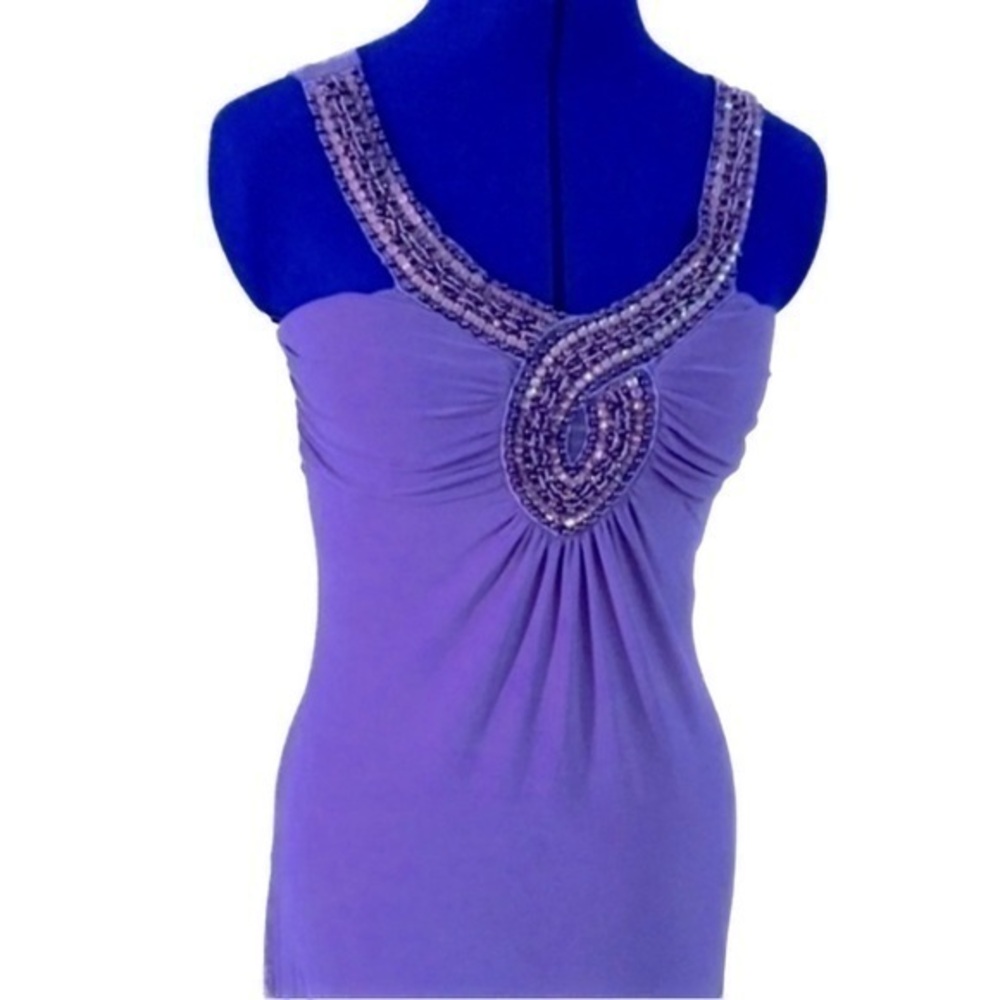 Grey Sleeveless Dress - Small - Beading
